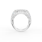 18K Bespoke Baguette Pavé Diamond Ring — FRONT