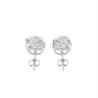 18K Oval Halo Diamond Earrings — BACK