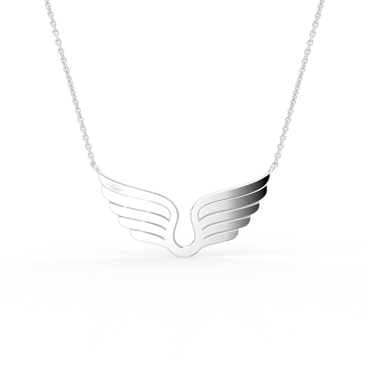 18K Angel Wings Pave Diamond Pendant — BACK