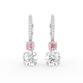 18K Round Pink Diamond Earrings — TOP