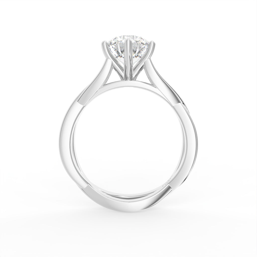 18K Solitaire Diamond Engagement Ring — FRONT