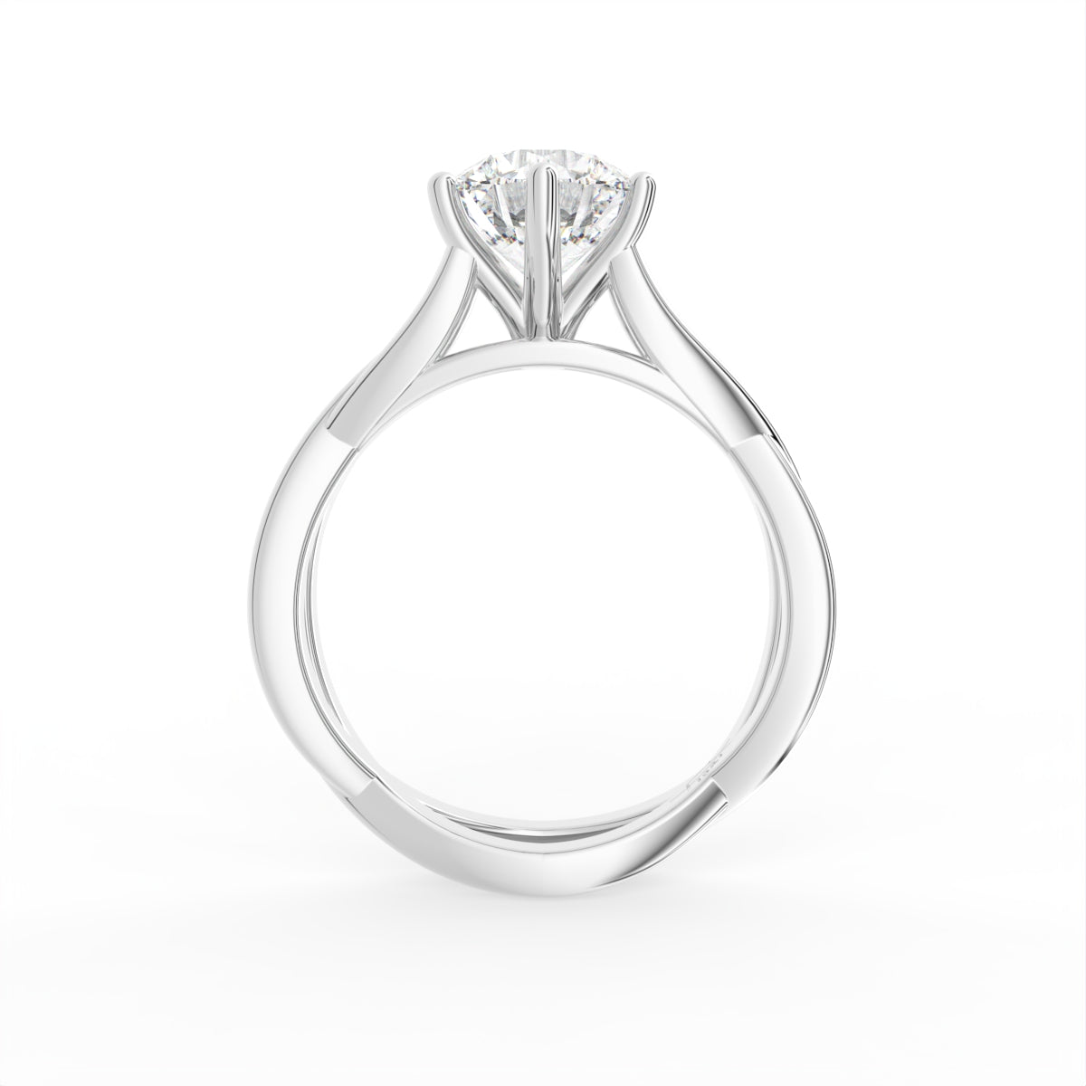 18K Solitaire Diamond Engagement Ring — FRONT