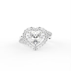 18K Halo Heart Diamond Ring — TOP