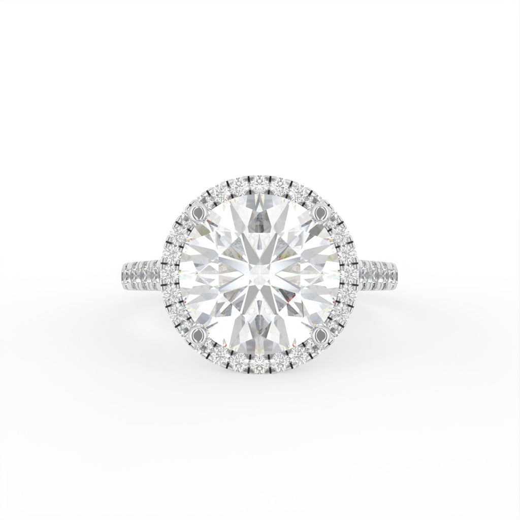 18K Halo Diamond Ring — TOP