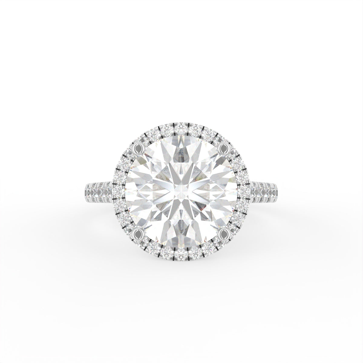 18K Halo Diamond Ring — TOP