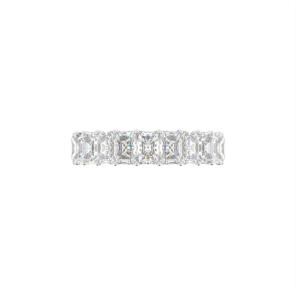 14K White Gold Eternity Radiant Diamond Ring — TOP
