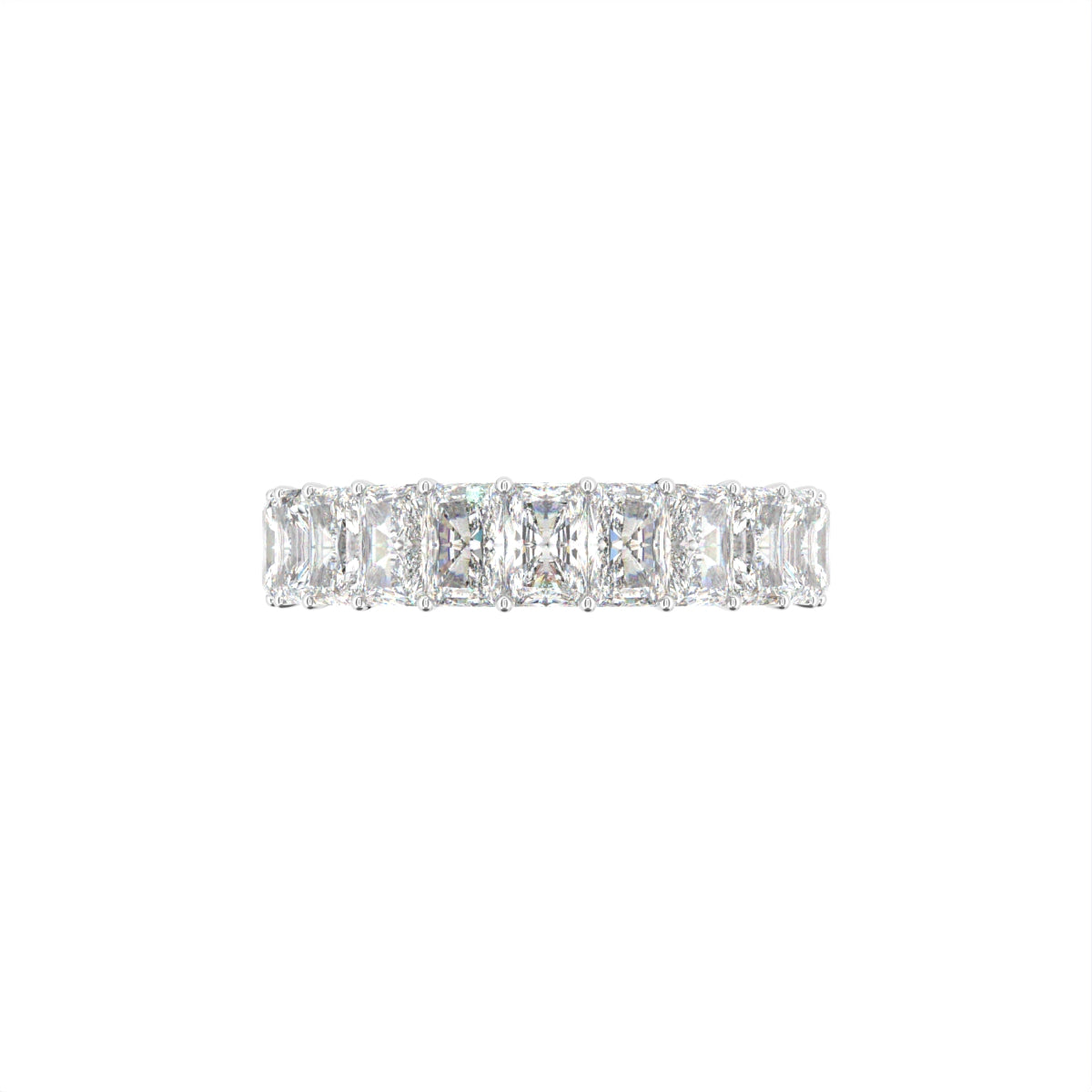 14K White Gold Eternity Radiant Diamond Ring — TOP