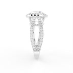 18K Halo Round Diamond Engagement Ring — SIDE