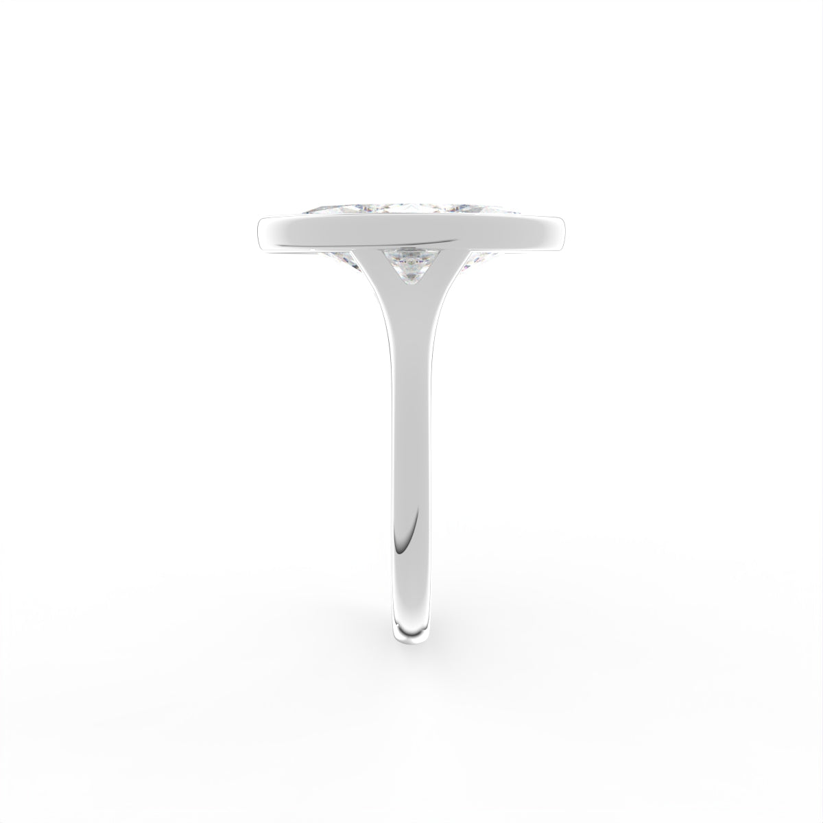 Sterling Silver Marquise Diamond Ring — TOP
