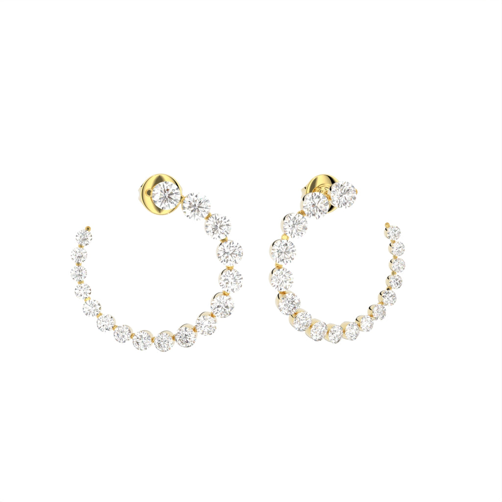 18K Bespoke Diamond Earrings — 3D VIEW