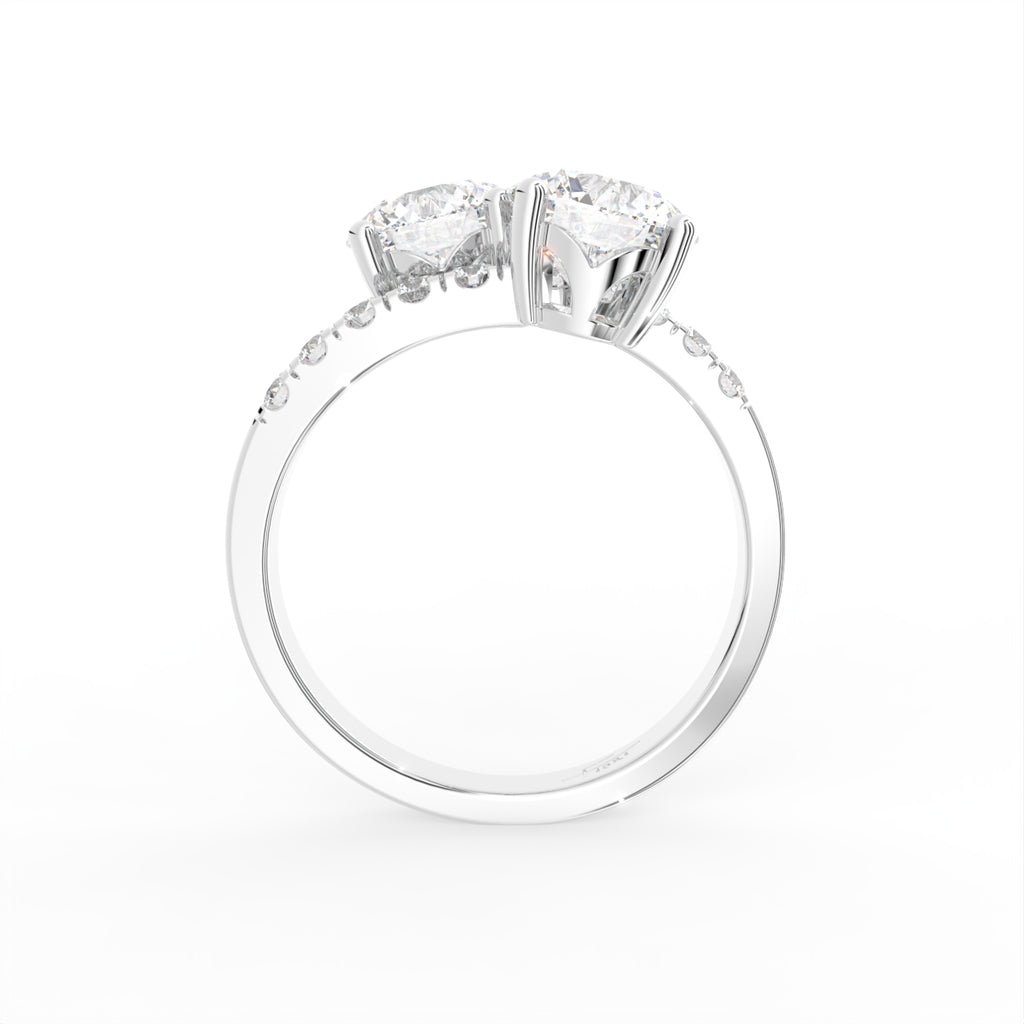 18K Bespoke Round Brilliant Diamond Ring — FRONT