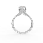18K Solitaire Marquise Diamond Engagement Ring — FRONT