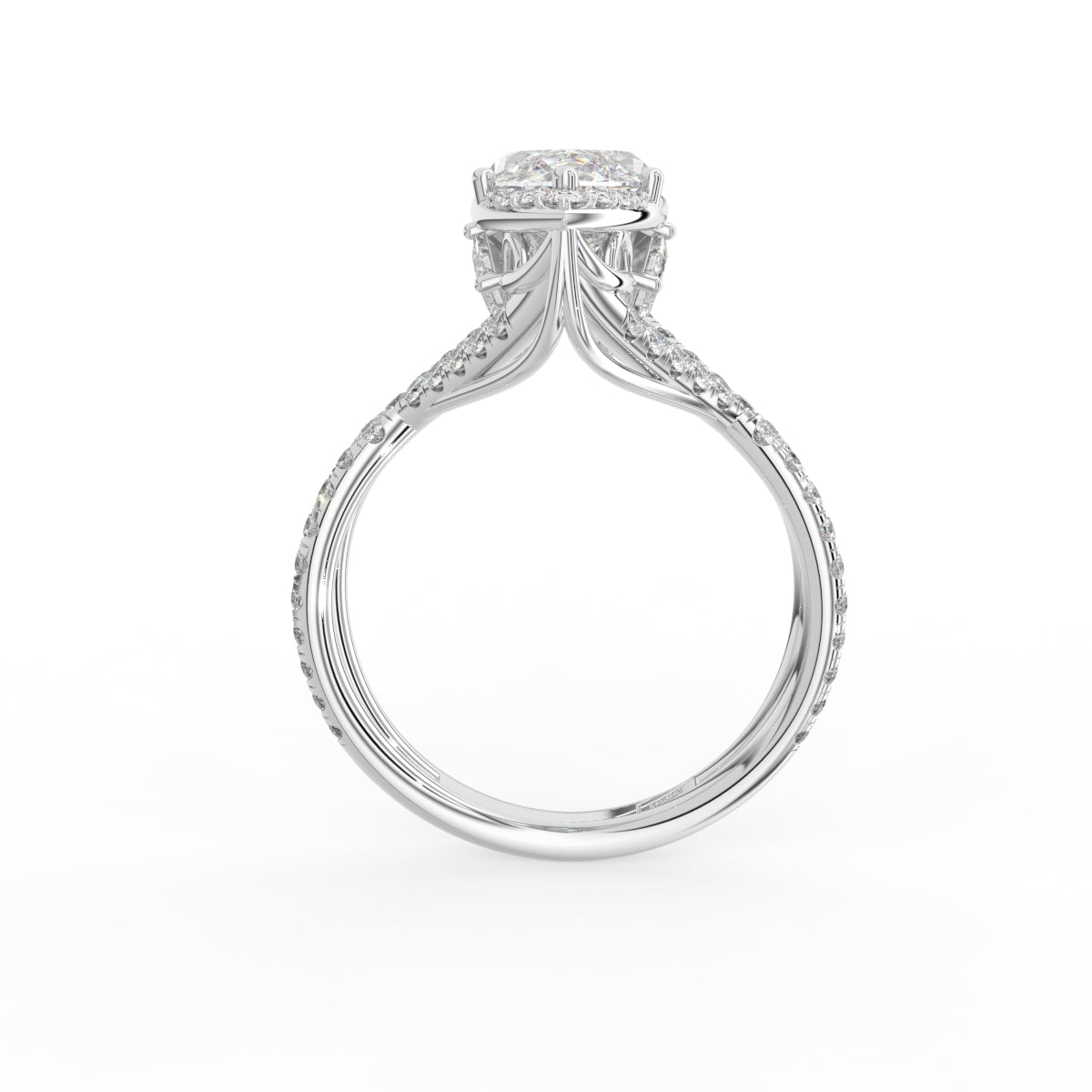 18K Solitaire Marquise Diamond Engagement Ring — FRONT