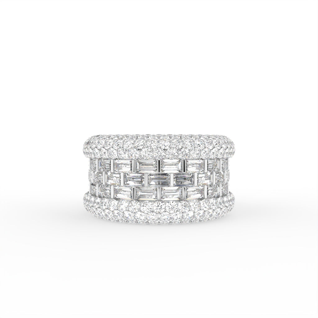 18K Wide Pave Diamond Ring — TOP