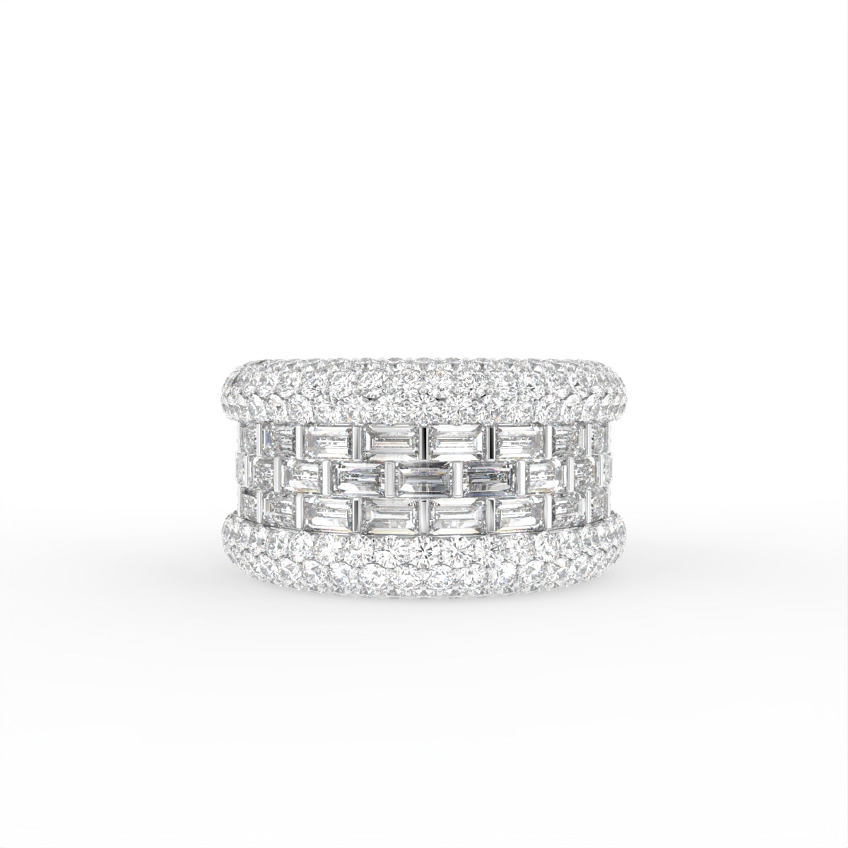 18K Wide Pave Diamond Ring — TOP