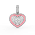 18K Pink Heart Diamond Pendant — FRONT