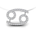vimg:FJ3156|vimg:FJ1993|18K White Gold Zodiac Round Diamond Pendant — FRONT
