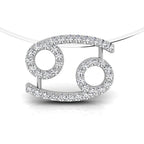 vimg:FJ3156|vimg:FJ1993|18K White Gold Zodiac Round Diamond Pendant — FRONT