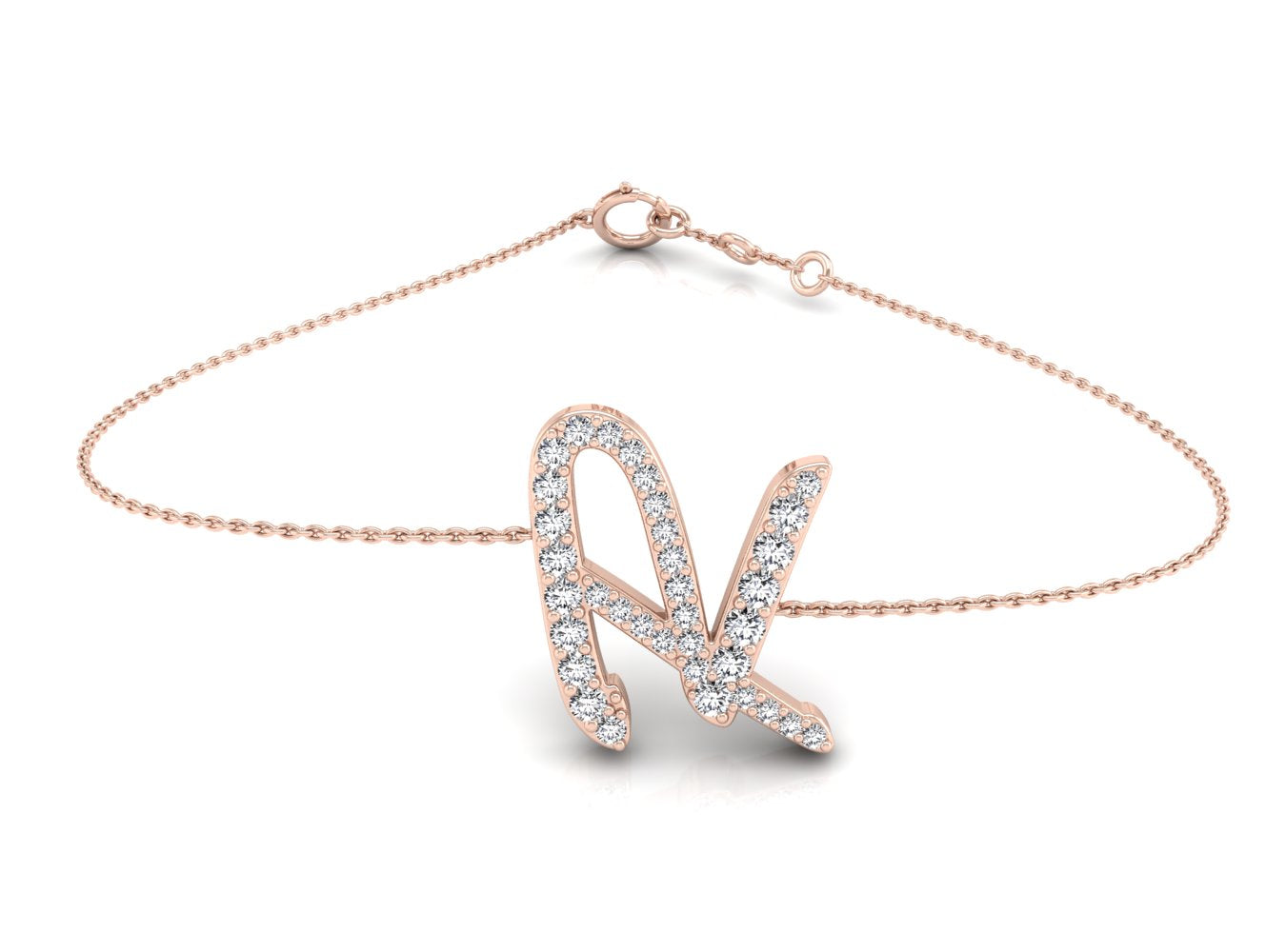 18K Alphabet Diamond Bracelet — TOP