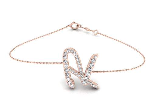 18K Alphabet Diamond Bracelet — TOP
