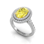 vimg:Z00231|18K Halo Oval Diamond Solitaire Ring — 3D VIEW