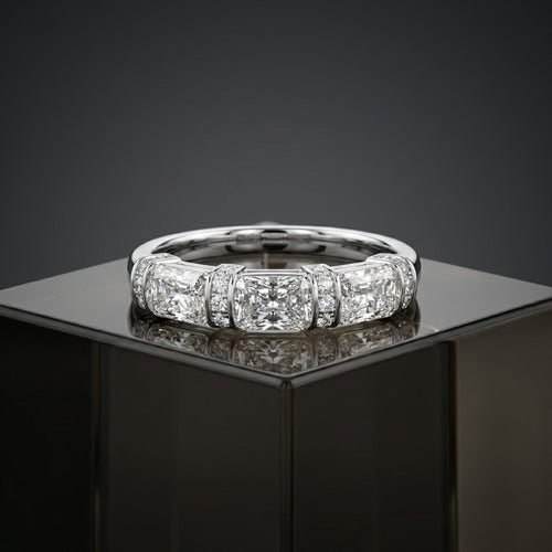 14K Emerald Diamond Eternity Ring