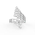 18K Multi Row Pave Diamond Ring — TOP