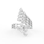 18K Multi Row Pave Diamond Ring — TOP