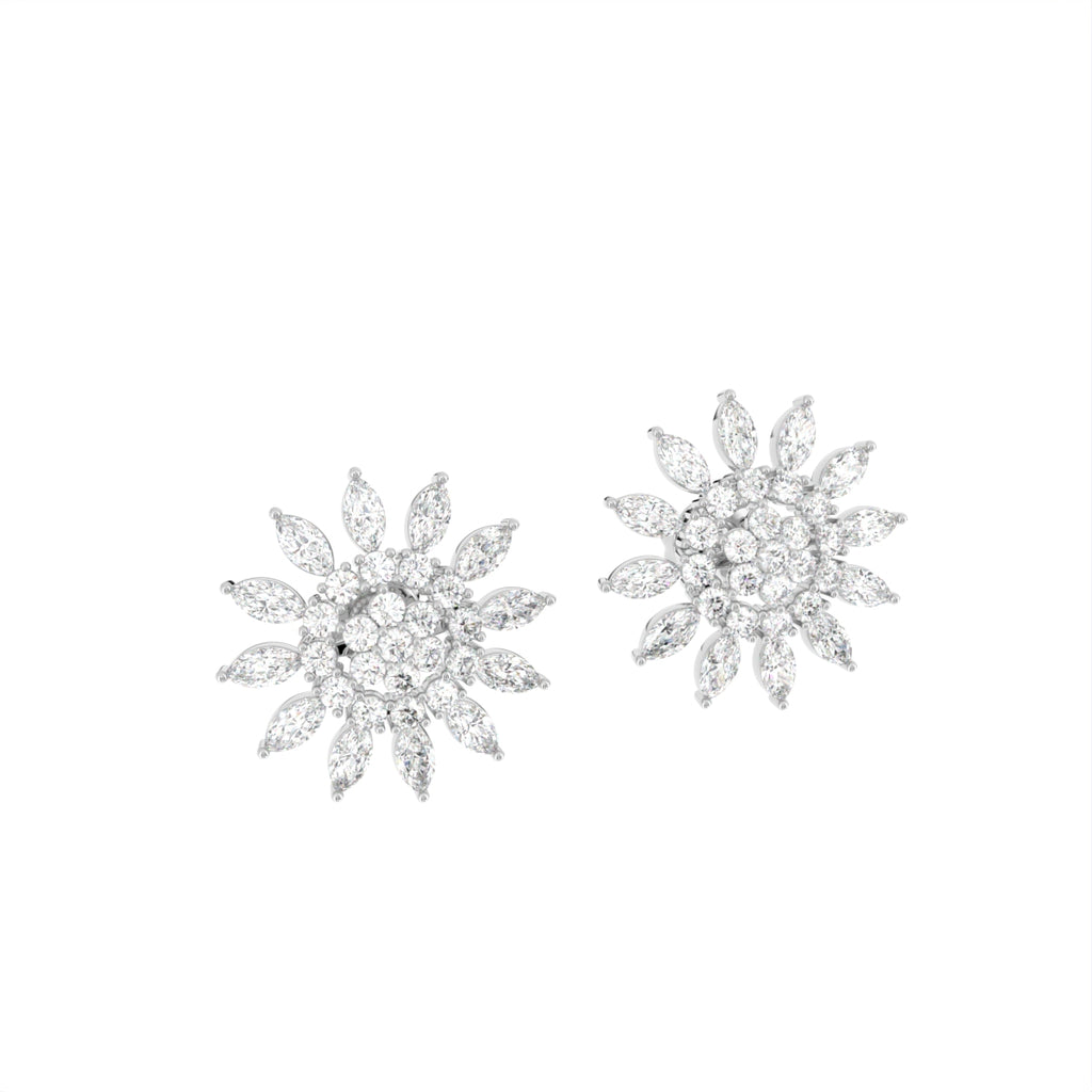 18K Bespoke Diamond Earrings — 3D VIEW