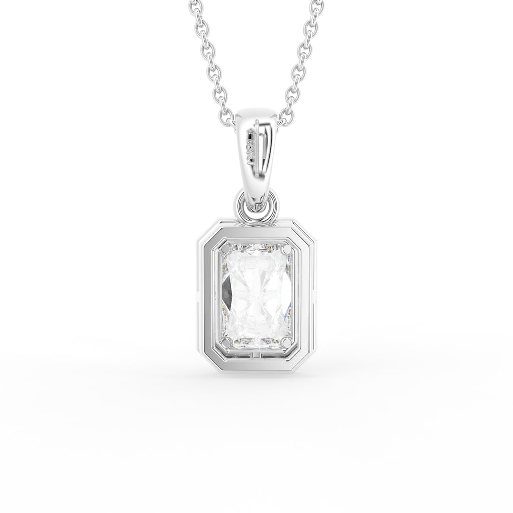18K Halo Pink Diamond Pendant — BACK