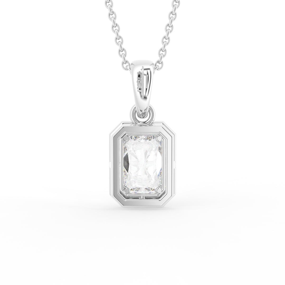 18K Halo Pink Diamond Pendant — BACK