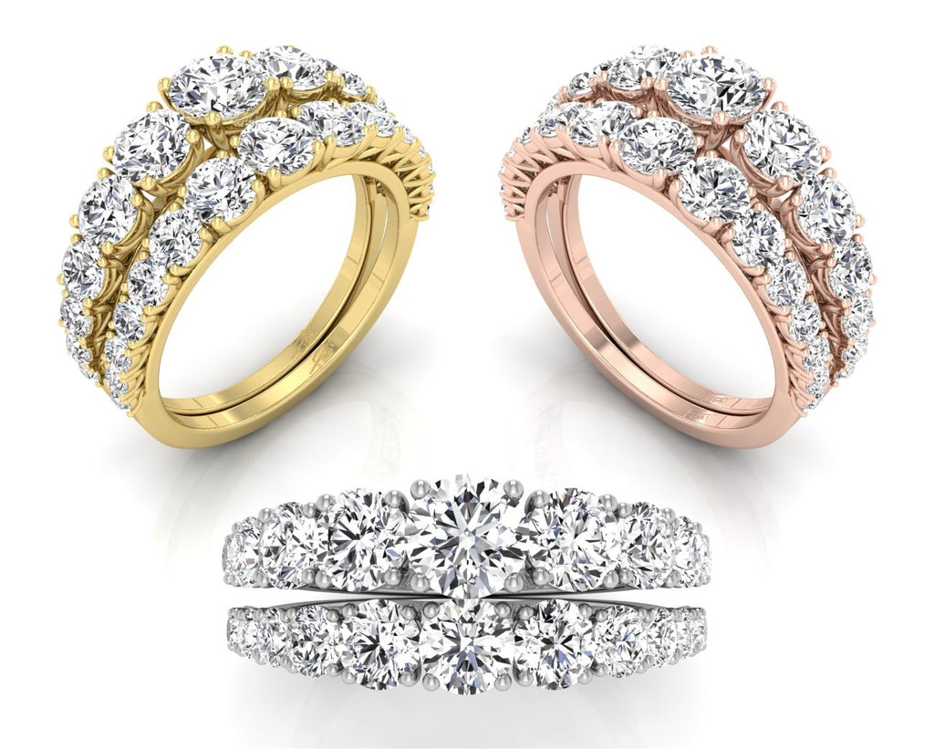 18K Bespoke Round Diamond Ring — 3 COLOR