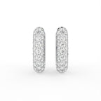 18K Pave Diamond Hoop Earrings — TOP