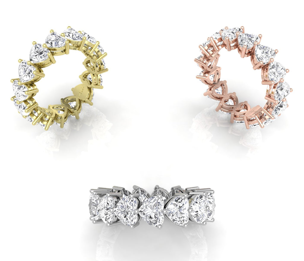 vimg:FJ4883|vimg:FJ4884|vimg:FJ4885|vimg:FJ4886|14K White Gold Full Eternity Heart Diamond Ring — 3 COLOR