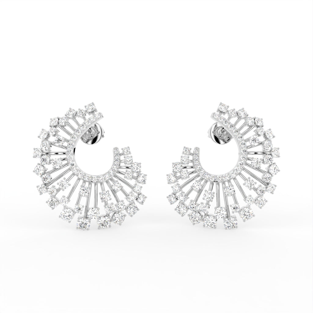 18K Fan Bespoke Diamond Earrings — TOP