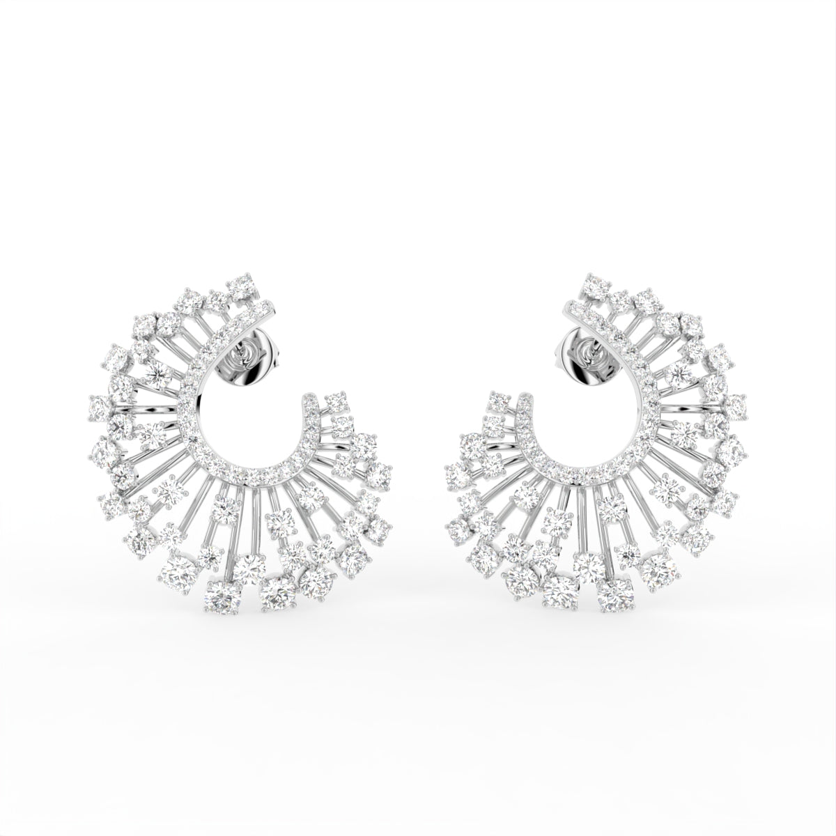 18K Fan Bespoke Diamond Earrings — TOP