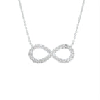 14K White Gold Infinity Round Diamond Pendant — FRONT