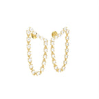18K Yellow Gold Diamond Hoop Earrings — 3D VIEW