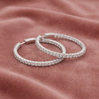18K Diamond Hoop Earrings — AI cloth, in-house