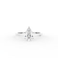 18K Pear Solitaire Diamond Ring — TOP