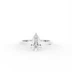 18K Pear Solitaire Diamond Ring — TOP