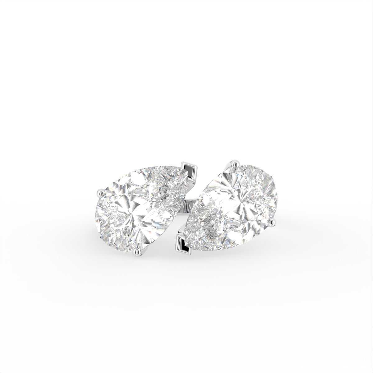 18K Bespoke Pear Diamond Ring — TOP