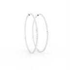 18K Round Diamond Hoop Earrings — 3D VIEW