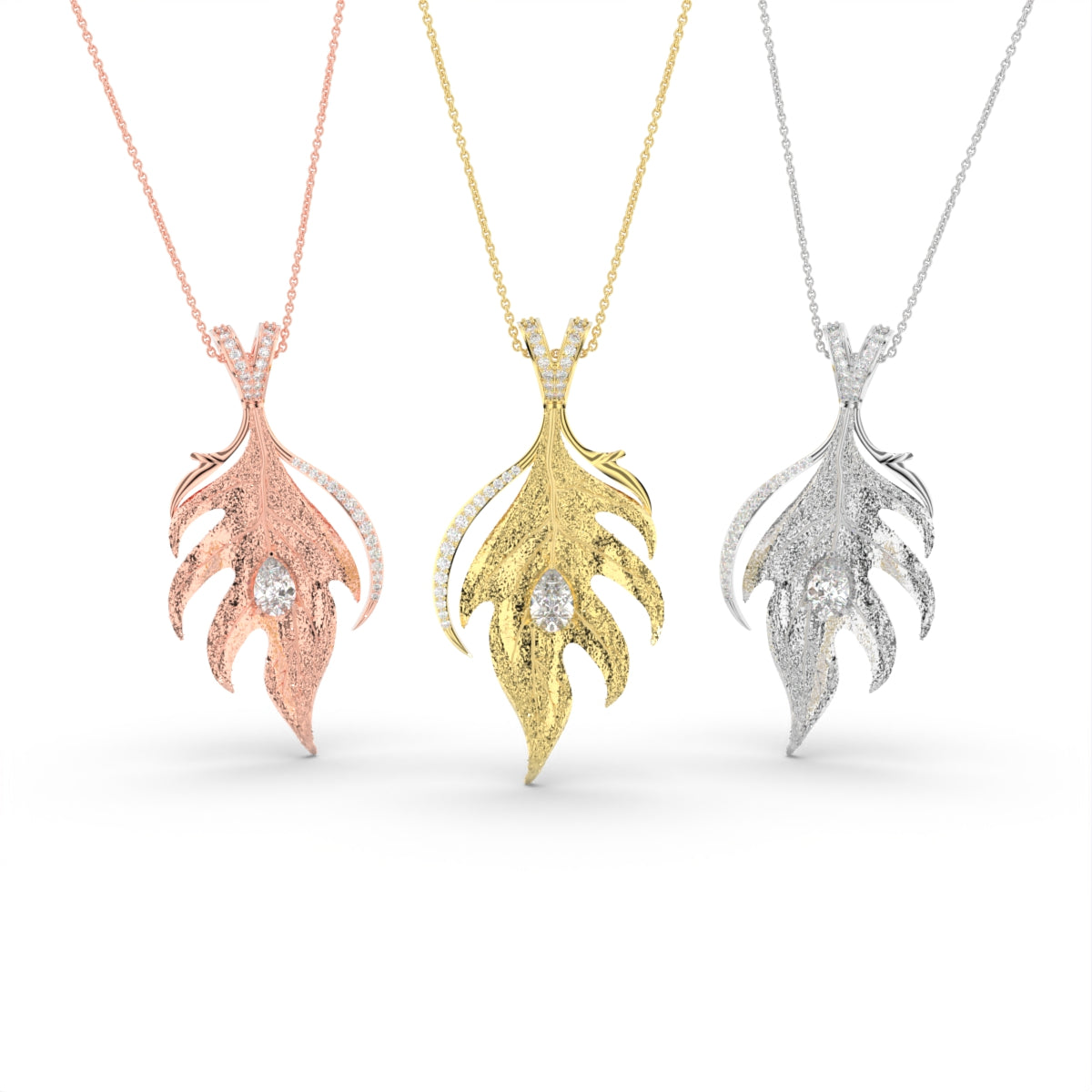 18K Diamond Pendant — 3 COLOR