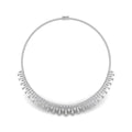 14K White Gold Fringe Diamond Choker Necklace — TOP