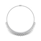 14K White Gold Fringe Diamond Choker Necklace — TOP
