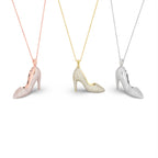 18K Stiletto Pave Diamond Pendant — 3 COLOR