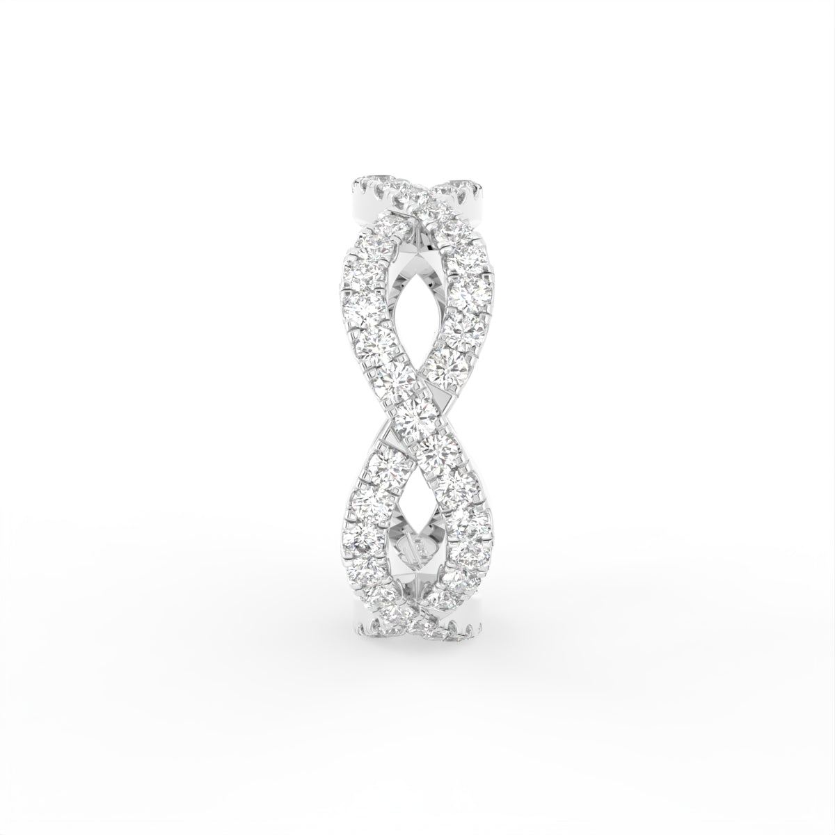 vimg:FJ4824|vimg:FJ4825|14K White Gold Eternity Round Diamond Ring — SIDE