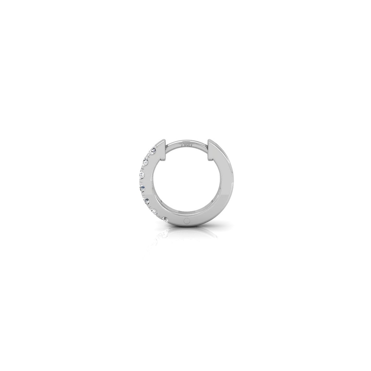 18K Diamond Piercing Hoop Earrings — SIDE VIEW