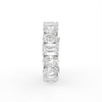 18K Full Eternity Emerald Cut Diamond Ring — SIDE
